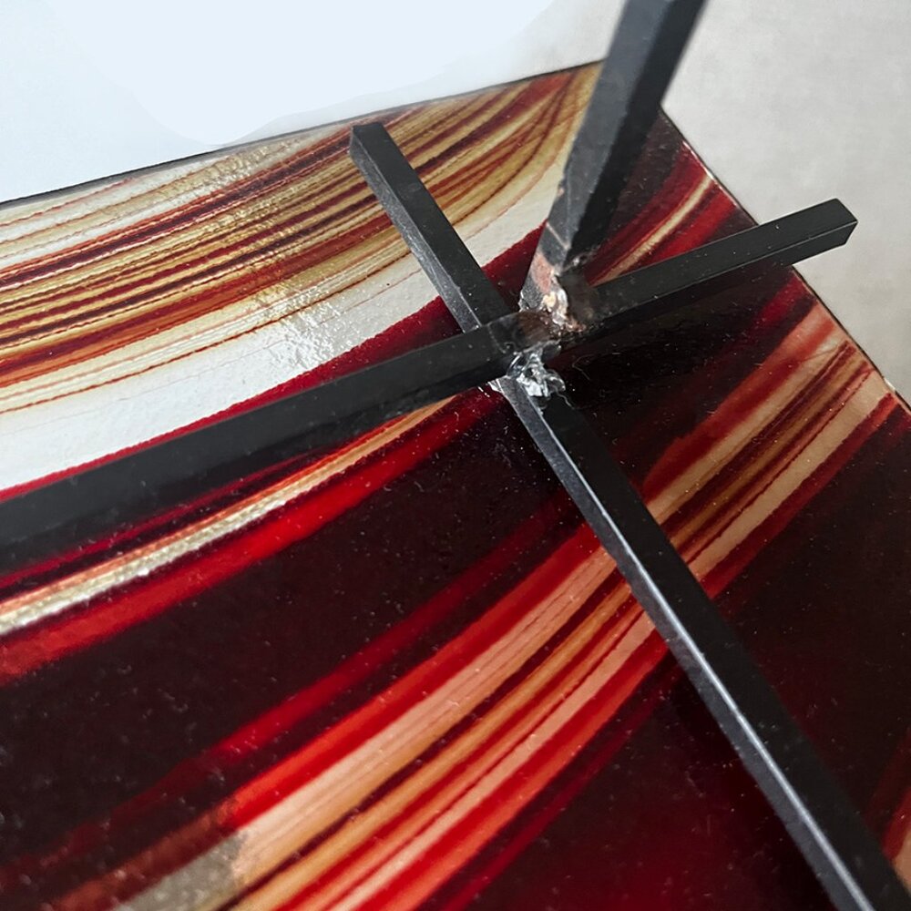 Glass Serving Tray, Abstract Design, Art at 17” Long! - Picture 10 of 11